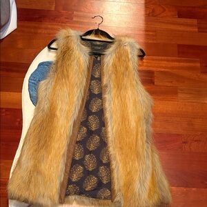 Sanctuary Tan Real fox vest one of a kind